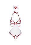 Костюм медсестри Leg Avenue Naughty Nurse, боді та шапочка