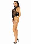 Leg Avenue Net and lace halter bodysuit OS