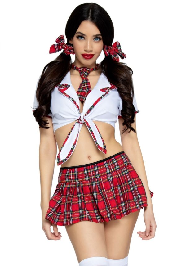 Костюм школярки Leg Avenue Miss Prep School топ, спідниця, краватка