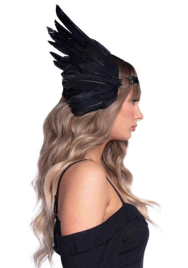 Повязка на голову с крыльями Leg Avenue Feather headband перья и натуральная кожа
