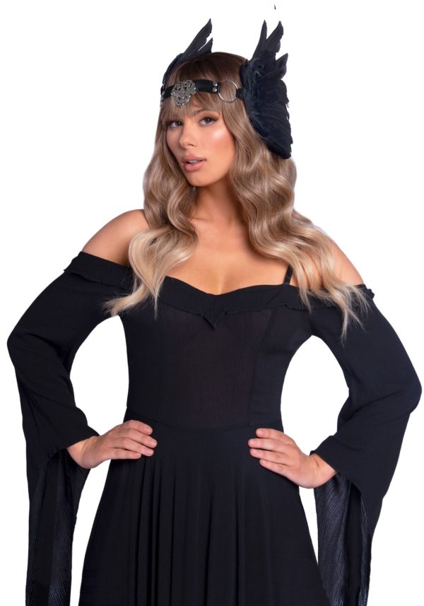 Повязка на голову с крыльями Leg Avenue Feather headband перья и натуральная кожа