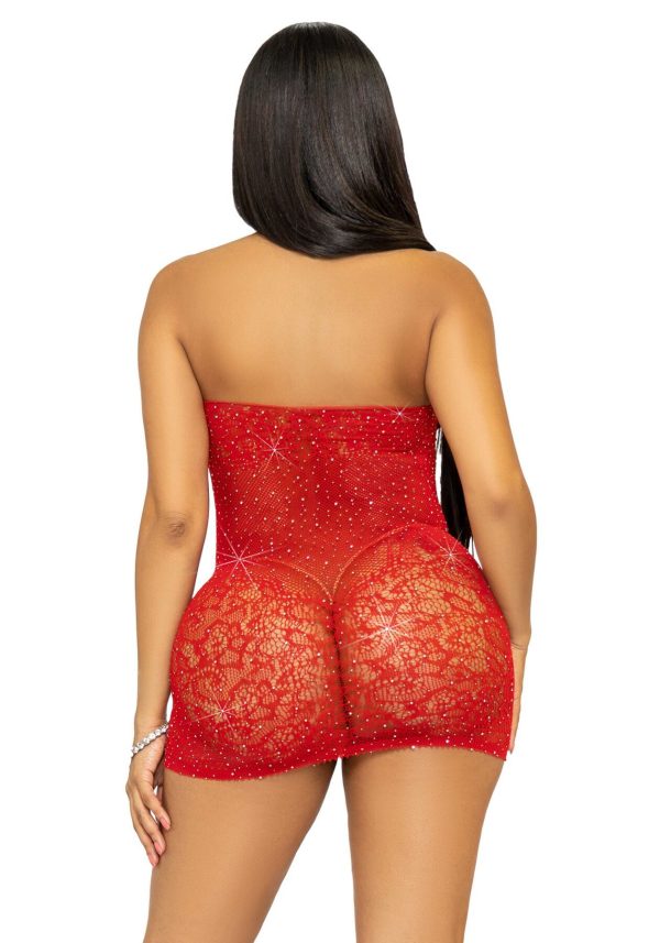 Сукня-сітка зі стразами Leg Avenue Rhinestone halter mini dress відкрита спина