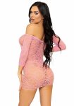 Сукня-сітка з сердечками Leg Avenue Heart net mini dress зав’язки, відкриті плечі