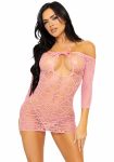 Сукня-сітка з сердечками Leg Avenue Heart net mini dress зав’язки, відкриті плечі