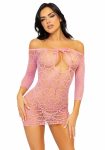 Сукня-сітка з сердечками Leg Avenue Heart net mini dress зав’язки, відкриті плечі
