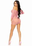 Сукня-сітка з сердечками Leg Avenue Heart net mini dress зав’язки, відкриті плечі