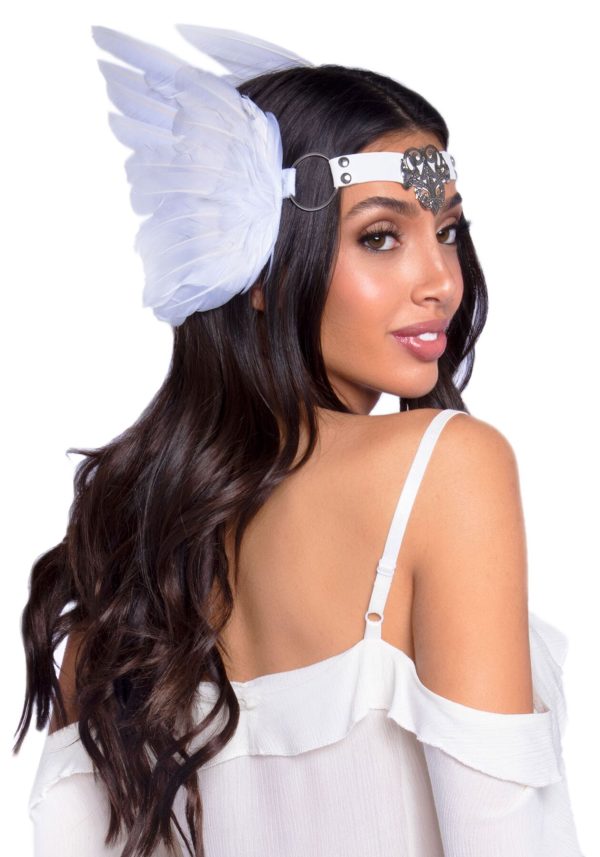 Повязка на голову с крыльями Leg Avenue Feather headband перья и натуральная кожа