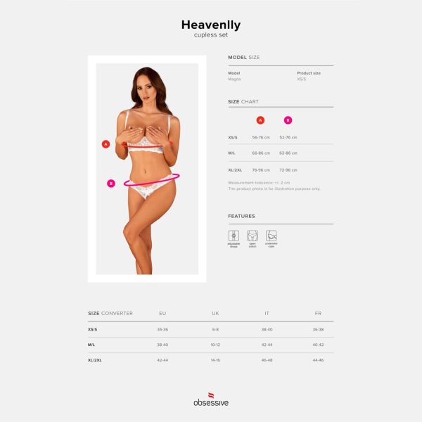 Еротичний комплект Obsessive Heavenlly 2-pcs cupless set відкриті груди