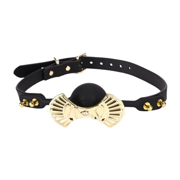 Роскошный силиконовый кляп Zalo Silicone Ball Gag кристалл Swarovski, кожаный ремешок