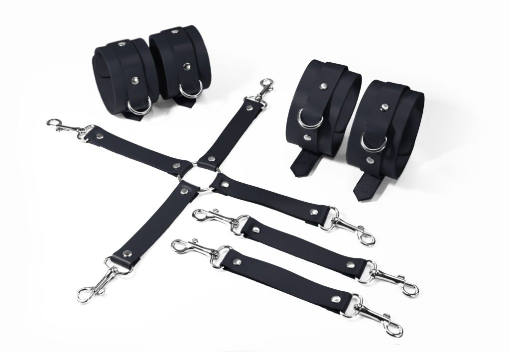 Набор для БДСМ 3 в 1 Feral Feelings BDSM Kit 3 наручники, поножи, крестовина