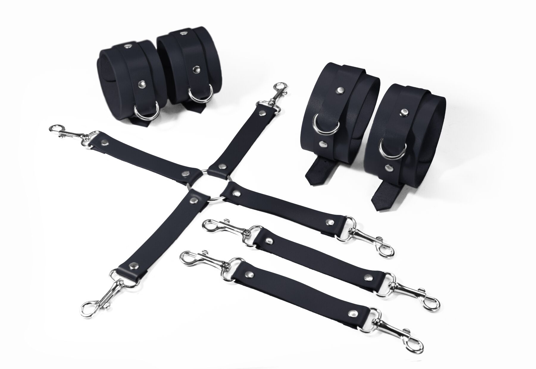 Набор для БДСМ 3 в 1 Feral Feelings BDSM Kit 3 наручники, поножи, крестовина
