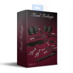 Набір Feral Feelings BDSM Kit 7 наручники, поножі, конектор, маска, падл, кляп, затискачі