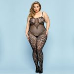 Відвертий бодістокінг JSY «Фатальна Скарлет» Plus Size, імітація боді, мереживо, доступ