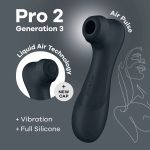 Вакуумный клиторальный стимулятор Satisfyer Pro 2 Generation 3 with Liquid Air Dark