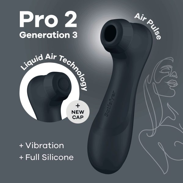 Вакуумный клиторальный стимулятор Satisfyer Pro 2 Generation 3 with Liquid Air Dark