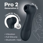 Вакуумный клиторальный стимулятор Satisfyer Pro 2 Generation 3 with Liquid Air Connect App Dark