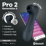 Вакуумный клиторальный стимулятор Satisfyer Pro 2 Generation 3 with Liquid Air Connect App Dark