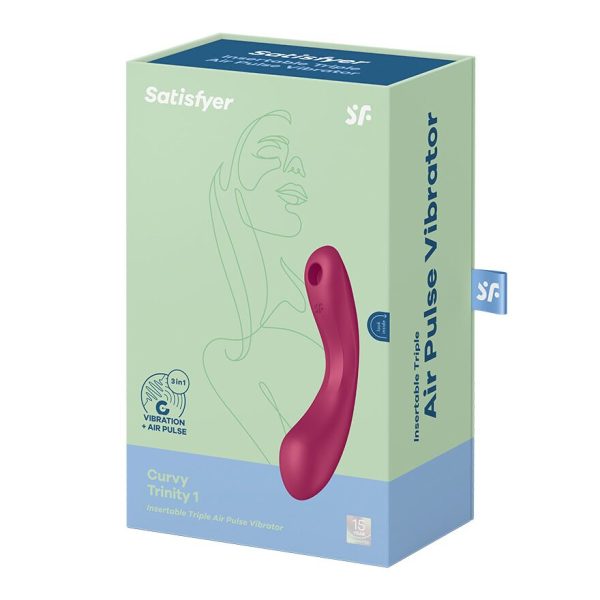 Вакуумный стимулятор с вибрацией Satisfyer Curvy Trinity 1 игрушка 3в1