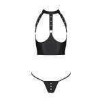 Комплект білизни з відкритими грудьми Passion GENEVIA SET WITH OPEN BRA XXL корсет, стрі