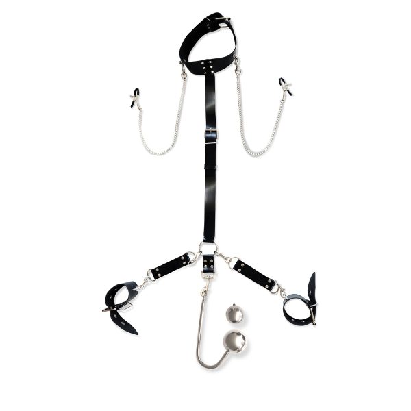 Бондажний набір з металевим анальним гаком Art of Sex Beatrice Bondage set with anal hook № 4