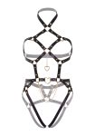 (SALE) Портупея-тедди из экокожи Leg Avenue Heart ring harness teddy , подвеска-сердечко, цепи
