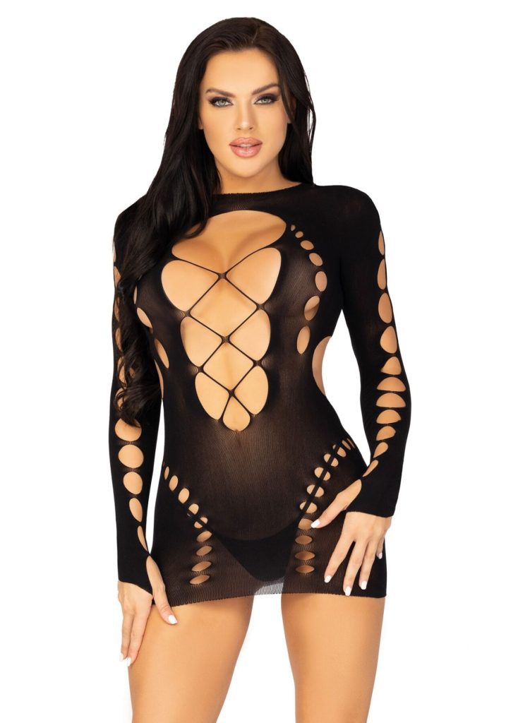 Безшовна мінісукня Leg Avenue Long sleeve cut out mini dress