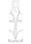 Костюм нареченої Leg Avenue G-string teddy, veil & garter з відкритими грудьми