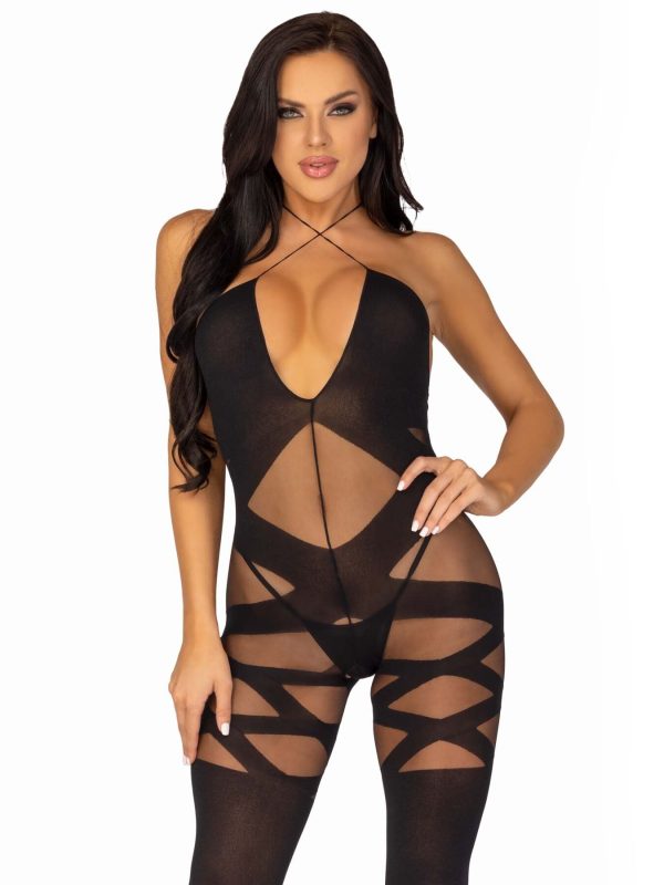 Бодістокінг Leg Avenue Illusion halter bodystocking доступ