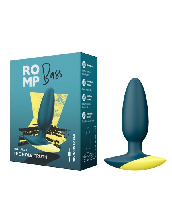 Анальна вібропробка Romp Bass Dark силікон, перезаряджувана, макс. діаметр 3 см