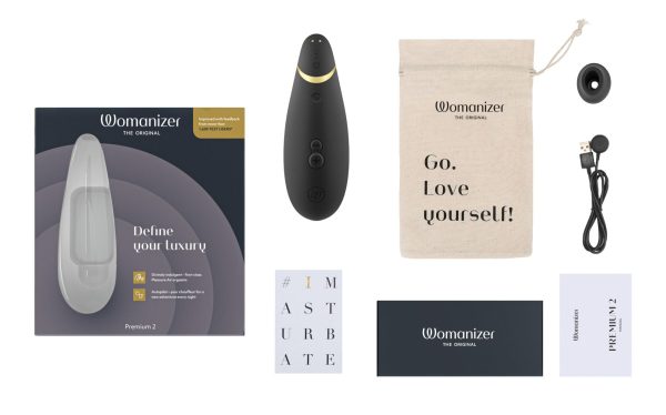 Вакуумный клиторальный стимулятор Womanizer Premium 2 - функции Autopilot и Smart Silence
