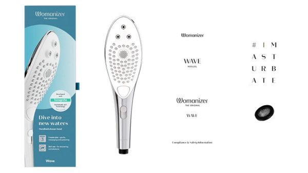 Насадка-стимулятор для душа 2в1 Womanizer Wave Chrome, массажер для интимных зон