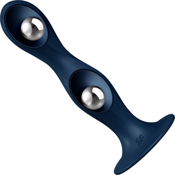 Дилдо Satisfyer Double Ball-R Dark унисекс, подвижные шарики внутри, на присоске