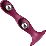 Дилдо Satisfyer Double Ball-R унисекс, подвижные шарики внутри, на присоске