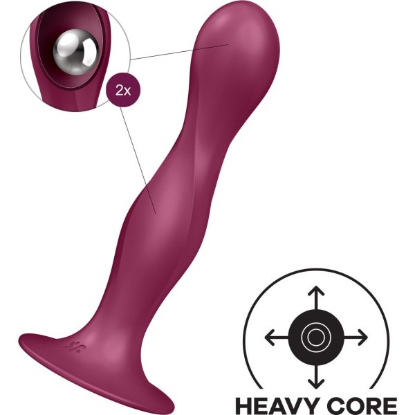 Дилдо Satisfyer Double Ball-R унисекс, подвижные шарики внутри, на присоске