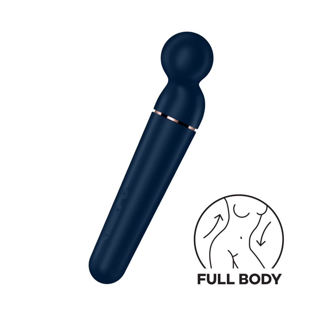 Вибромассажер Satisfyer Planet Wand-er Blue/Rosegold, очень мощный, беспроводной