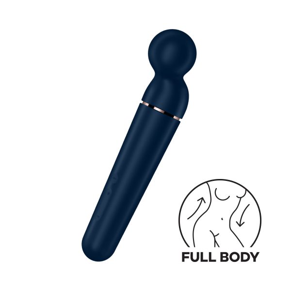 Вибромассажер Satisfyer Planet Wand-er Blue/Rosegold, очень мощный, беспроводной