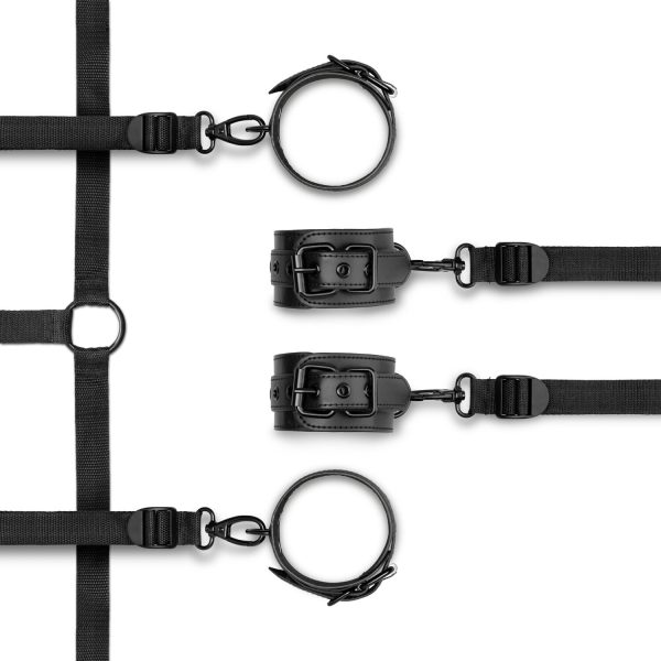 Фиксатор на кровать с наручниками и поножами Bedroom Fantasies: Under the bed Restraint Bondage Set