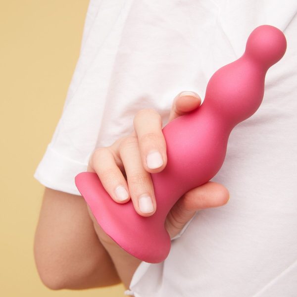 Насадка для страпона Strap-On-Me Dildo Plug Beads Framboise Metallic