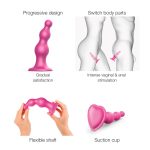 Насадка для страпона Strap-On-Me Dildo Plug Beads Framboise Metallic