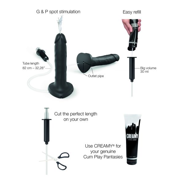 Фалоімітатор, що кінчає Strap-On-Me Squirting Cum Dildo Realistic діам. 3,9 см, силікон