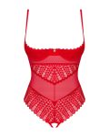 Боді з доступом Obsessive Ingridia crotchless teddy XL/2XL, червоне, відкриті груди