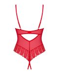 Боді з доступом Obsessive Ingridia crotchless teddy XL/2XL, червоне, відкриті груди