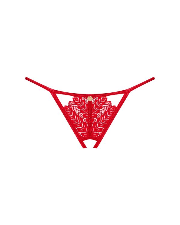 Трусики з доступом Obsessive Ingridia crotchless thong червоні