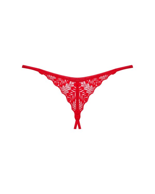 Трусики з доступом Obsessive Ingridia crotchless thong червоні
