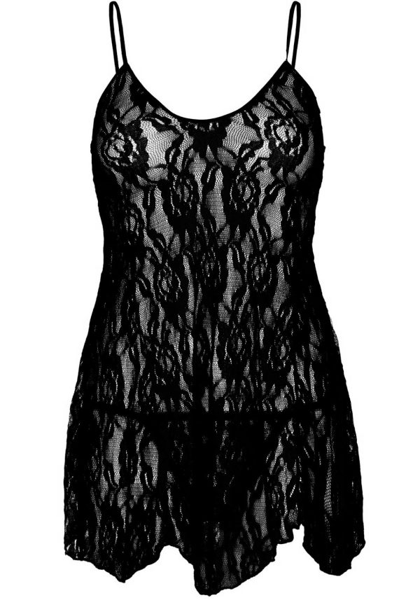 Сорочка бебі-дол Leg Avenue Rose Lace Flair Chemise