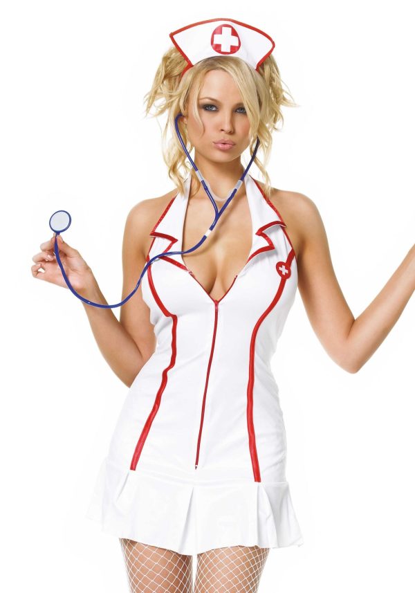 Еротичний костюм медсестри Leg Avenue Head Nurse сукня, аксесуар на голову, стетоскоп