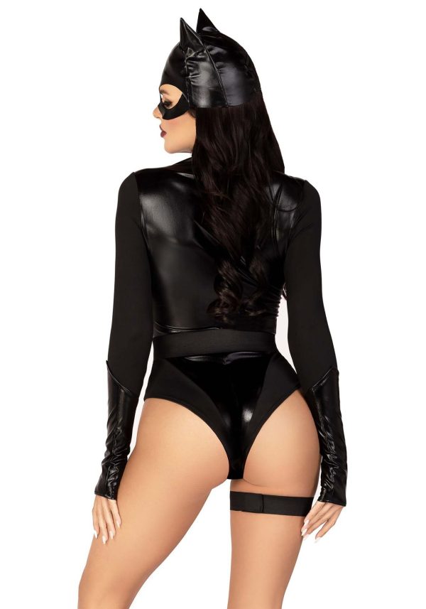 Еротичний костюм кішечки Leg Avenue Fierce Feline боді, пояс з підв’язкою