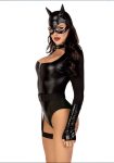 Еротичний костюм кішечки Leg Avenue Fierce Feline боді, пояс з підв’язкою