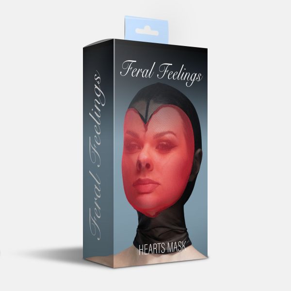 Маска серце сітка із повністю закритим обличчям Feral Feelings - Hearts Mask