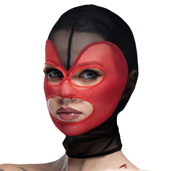 Маска серце сітка з відкритим ротом та очима Feral Feelings - Hearts Mask